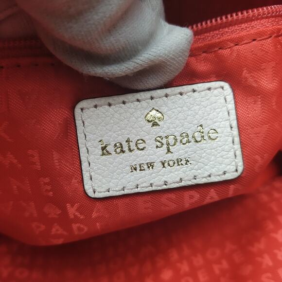 Kate Spade New York Gray Leather Bow Double Handle Large Tote Shoulder Bag - Picture 12 of 16